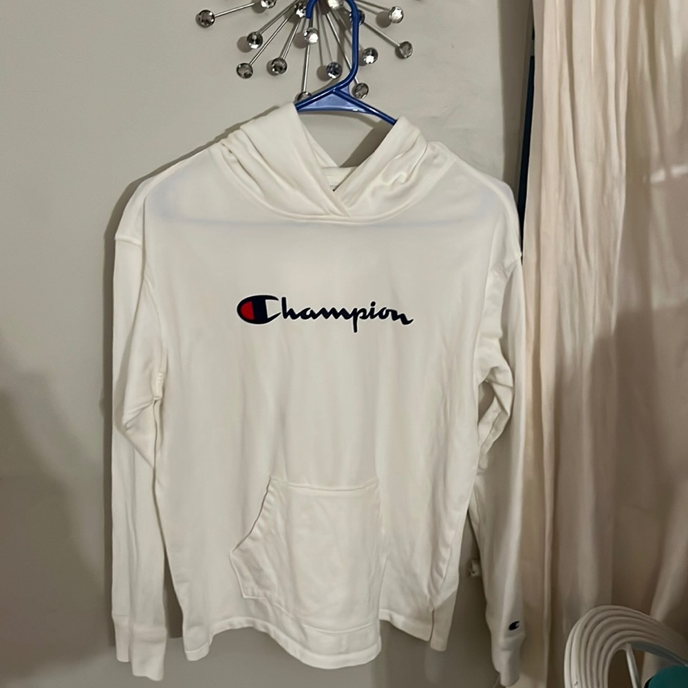 White champion hoodie